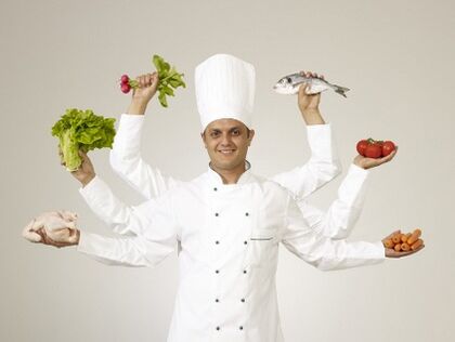 el chef simboliza la dieta de los 6 pétalos